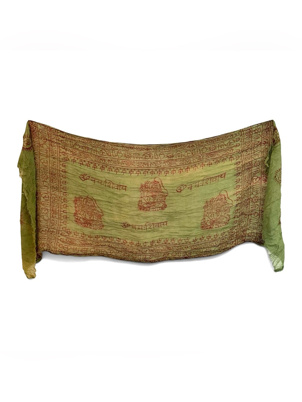 Green Hindu Print Cotton Scarf/Headwrap - Picture 3 of 3